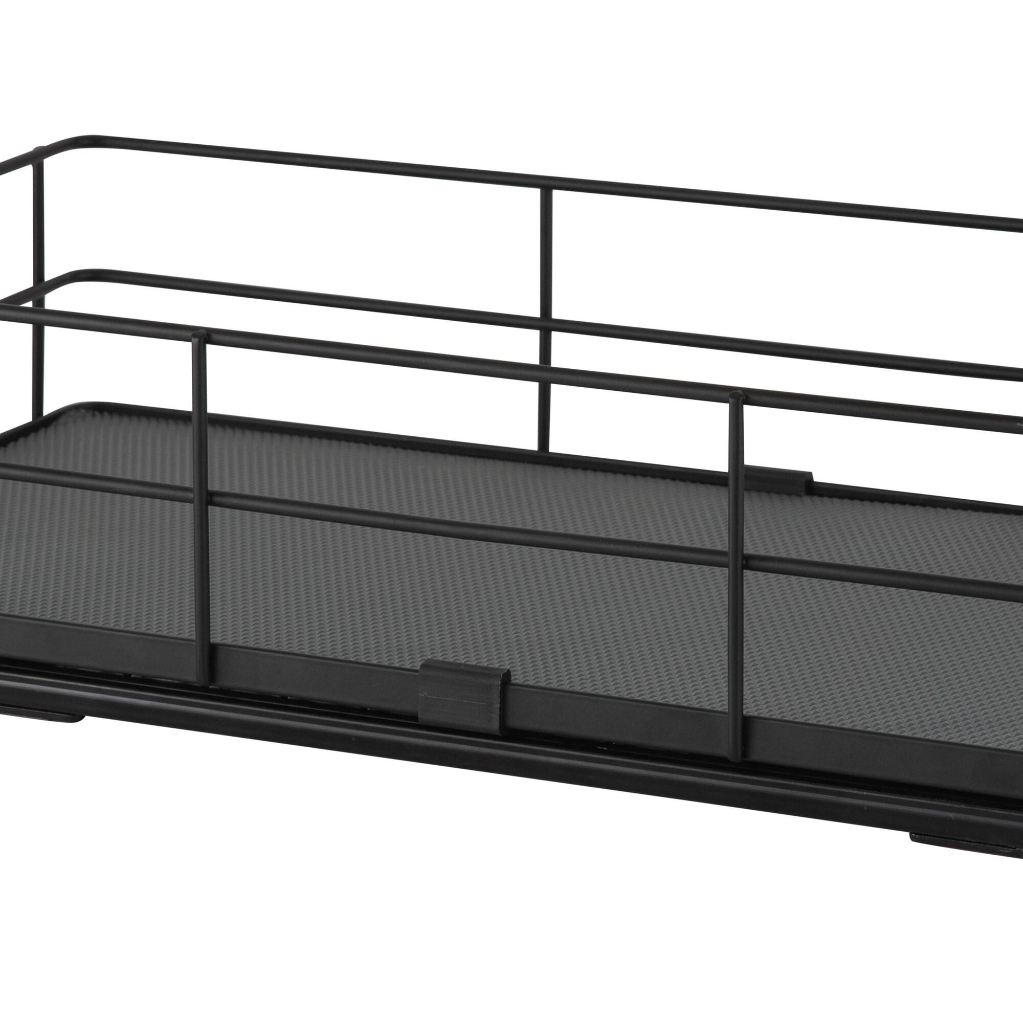 Organize It All Matte Black Slide Out Shelf Organizer